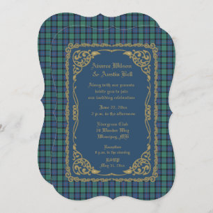 Flower of Scotland Tartan Plaid Wedding Invitation