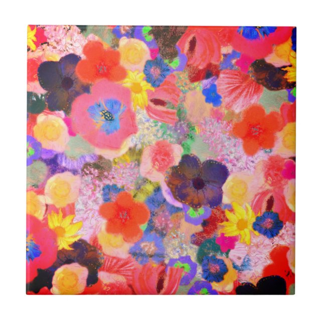 Flower oils ceramic tile (Front)