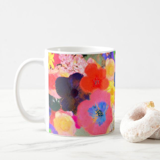 Flower oils coffee mug (With Donut)