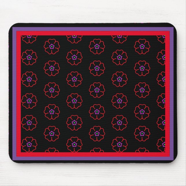 Flower on a Black Background Custom Personalized Mouse Pad (Front)