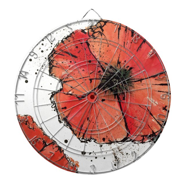 Flower on a White Background Dart Board (Front)