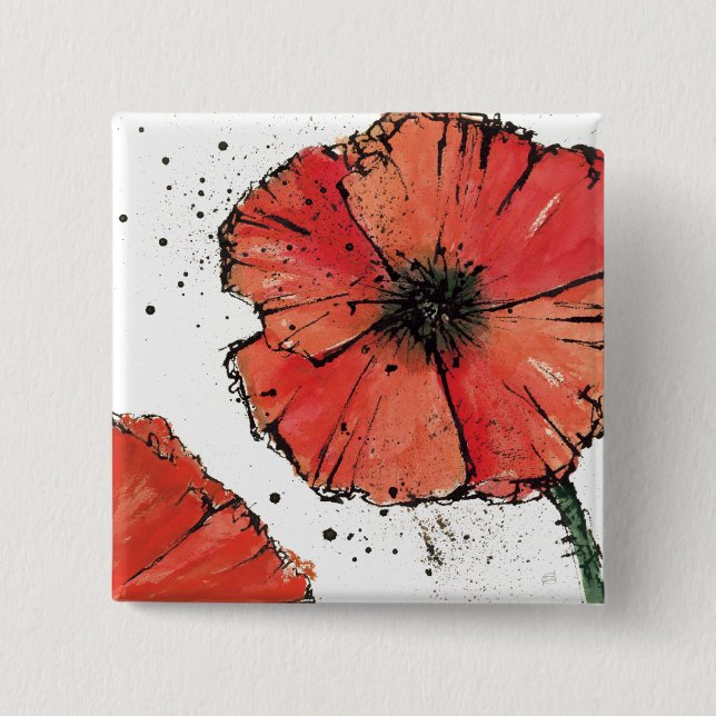 Flower on a White Background Pinback Button (Front)