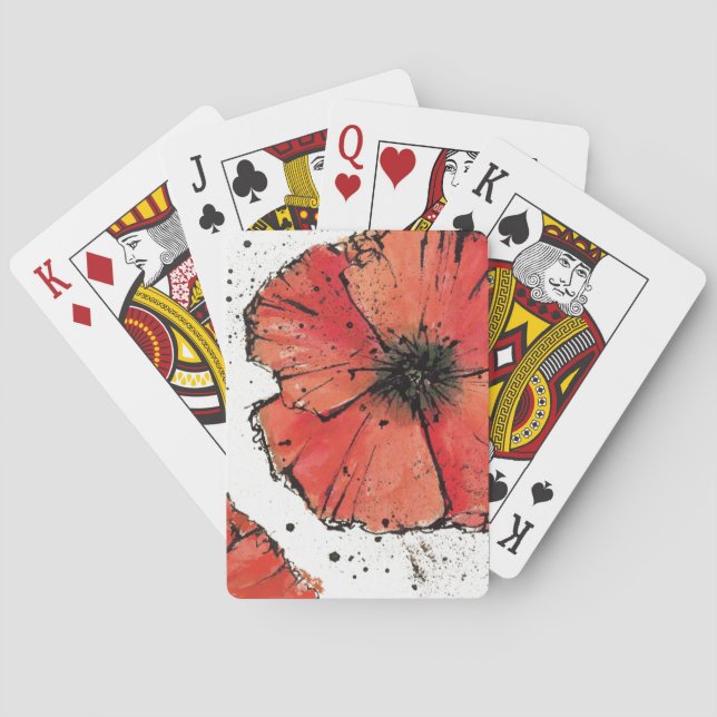 Flower on a White Background Poker Cards (Back)
