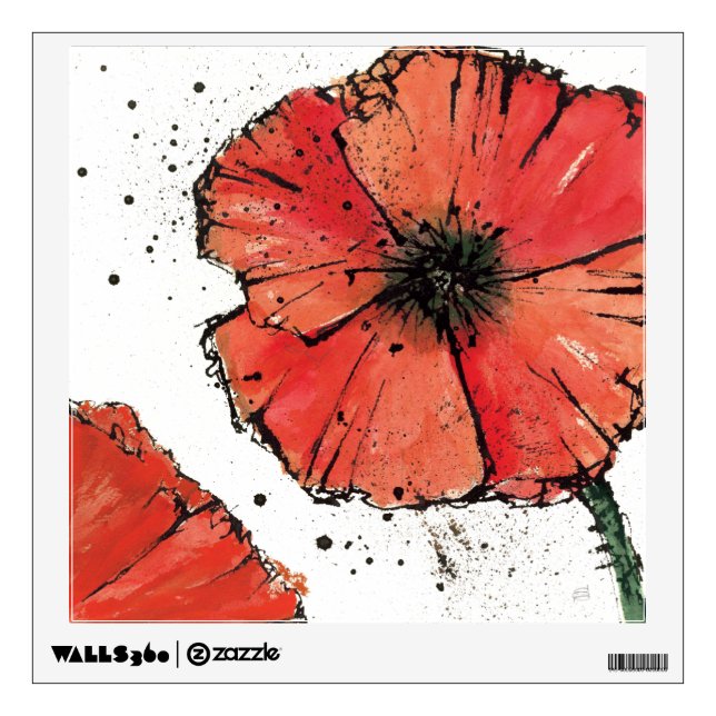 Flower on a White Background Wall Decal (Front)