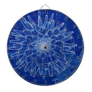 flower on blue dart board