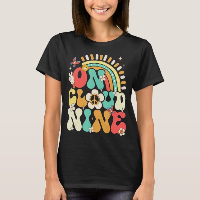 Flower On Cloud Nine 9th Birthday Party Decoration T-Shirt (Front)