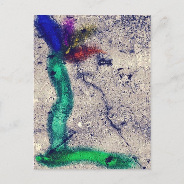 Flower on concrete postcard (Front)