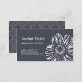 Flower on Grey Background Calling Card (Front/Back)
