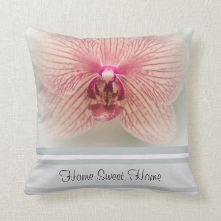 Flower Orchid Bloom Throw Pillow