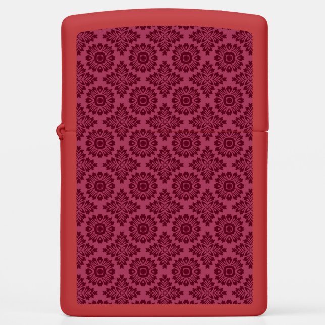 Flower ornament baroque dark red 21102020 zippo lighter (Front)