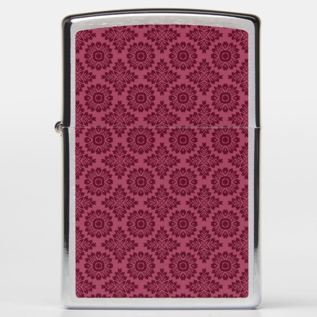 Flower ornament baroque dark red 21102020 zippo lighter (Front)