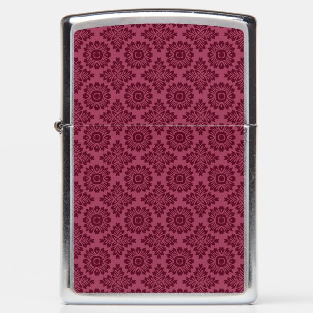 Flower ornament baroque dark red 21102020 zippo lighter (Front)