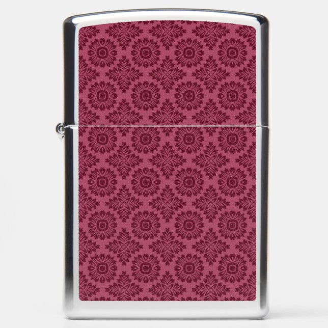 Flower ornament baroque dark red 21102020 zippo lighter (Front)