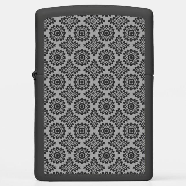 Flower ornament baroque grey 21102020 zippo lighter (Front)