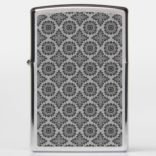 Flower ornament baroque grey 21102020 zippo lighter (Front)