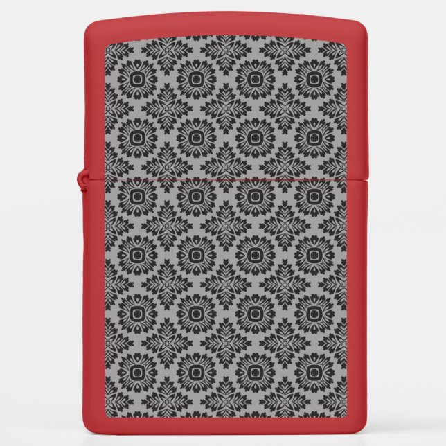 Flower ornament baroque grey 21102020 zippo lighter (Front)
