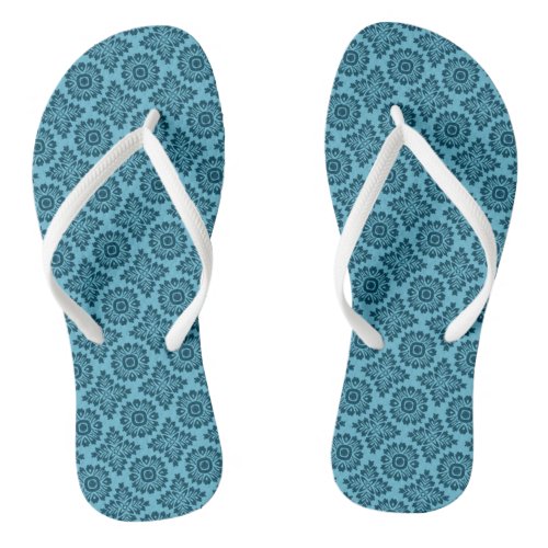 Flower ornament baroque light blue 21102020 flip flops