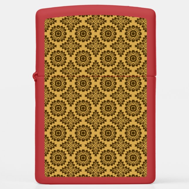 Flower ornament baroque orange 21102020 zippo lighter (Front)