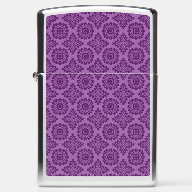 Flower ornament baroque violet 21102020 zippo lighter (Front)