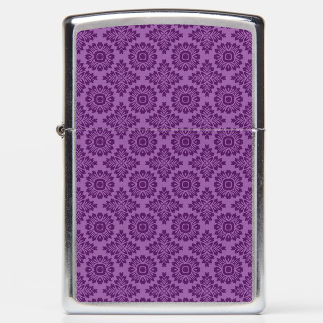 Flower ornament baroque violet 21102020 zippo lighter (Front)