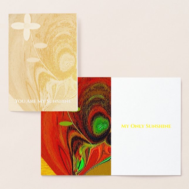 "Flower Out of Tree Stump" Foil Card (Display)