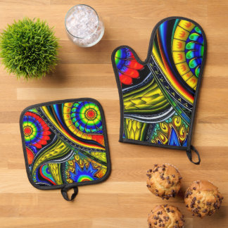 Flower Oven Mitt & Pot Holder Set