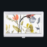 Flower Overlay - Watercolor Flowers & Stems Business Card Case<br><div class="desc">Flower Overlay II by Jennifer Goldberger. Features flowers and stems in a watercolor-like style.</div>