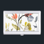 Flower Overlay - Watercolor Flowers & Stems Business Card Case<br><div class="desc">Flower Overlay II by Jennifer Goldberger. Features flowers and stems in a watercolor-like style.</div>