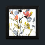 Flower Overlay - Watercolor Flowers & Stems Gift Box<br><div class="desc">Flower Overlay II by Jennifer Goldberger. Features flowers and stems in a watercolor-like style.</div>