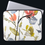 Flower Overlay - Watercolor Flowers & Stems Laptop Sleeve<br><div class="desc">Flower Overlay II by Jennifer Goldberger. Features flowers and stems in a watercolor-like style.</div>