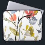 Flower Overlay - Watercolor Flowers & Stems Laptop Sleeve<br><div class="desc">Flower Overlay II by Jennifer Goldberger. Features flowers and stems in a watercolor-like style.</div>