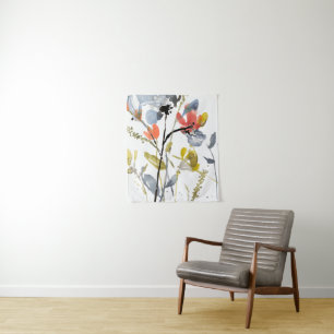 Flower Overlay - Watercolor Flowers & Stems Tapestry