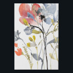 Flower Overlay - Watercolor Pastel Flowers Faux Canvas Print<br><div class="desc">Flower Overlay I by Jennifer Goldberger. Features flowers and stems in a watercolor-like style, primarily with a light color scheme.</div>
