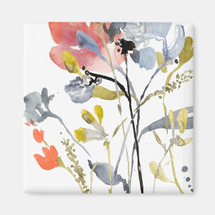 Flower Overlay - Watercolor Pastel Flowers Magnet