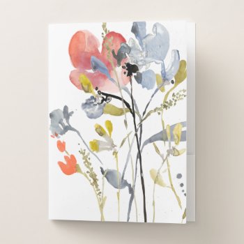 Flower Overlay - Watercolor Pastel Flowers Pocket Folder by worldartgroup at Zazzle