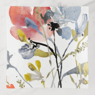 Flower Overlay - Watercolor Pastel Flowers Trinket Tray