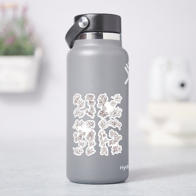 Flower Pack bright and shine line art Sticker (HydroFlask)