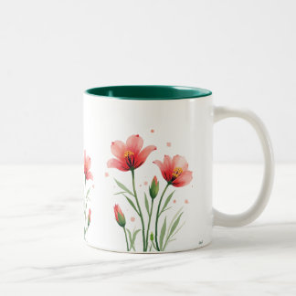 flower painted mug