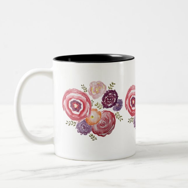 Flower Painting Bouquet Coffee Mug (Left)