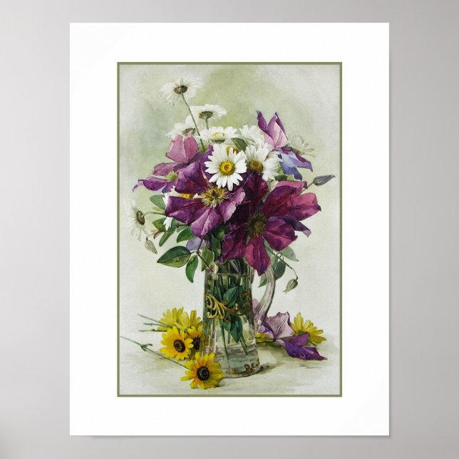 Flower painting by Paul de Longpré Fine Art Print (Front)