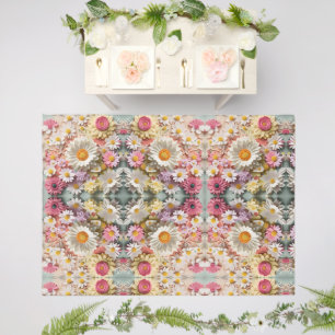 Flower Painting on Floor Outdoor Rug