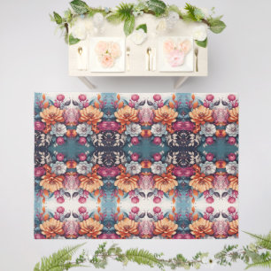 Flower Painting on Floor Outdoor Rug