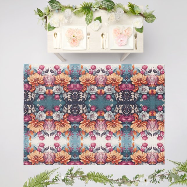 Flower Painting on Floor Outdoor Rug (Insitu (Wedding 2))