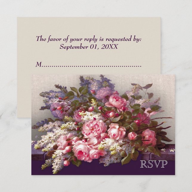  Flower Painting Wedding Anniversary RSVP Card (Front/Back)