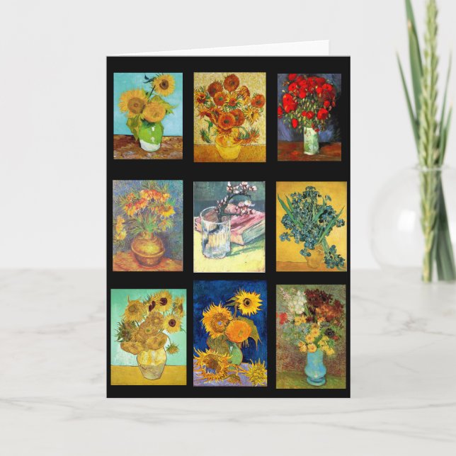 Flower Paintings by Van Gogh, Fine Art, Card (Front)