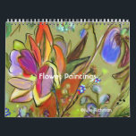 Flower Paintings Calendar<br><div class="desc">I enjoy drawing colorful imagined flowers. All the drawings in this calendar are original art created in watercolor and ink on paper. Flower drawings and landscape are a departure for me as in the past I have usually been interested in abstraction. This calendar gives a lovely flower for each month...</div>
