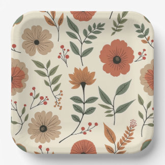flower paper plates