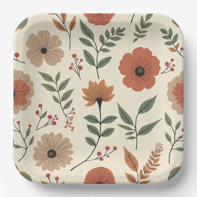 flower  paper plates (Front)