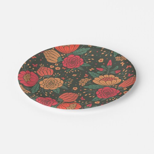 flower paper plates