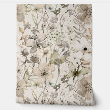 Flower paradise beige wallpaper rolls